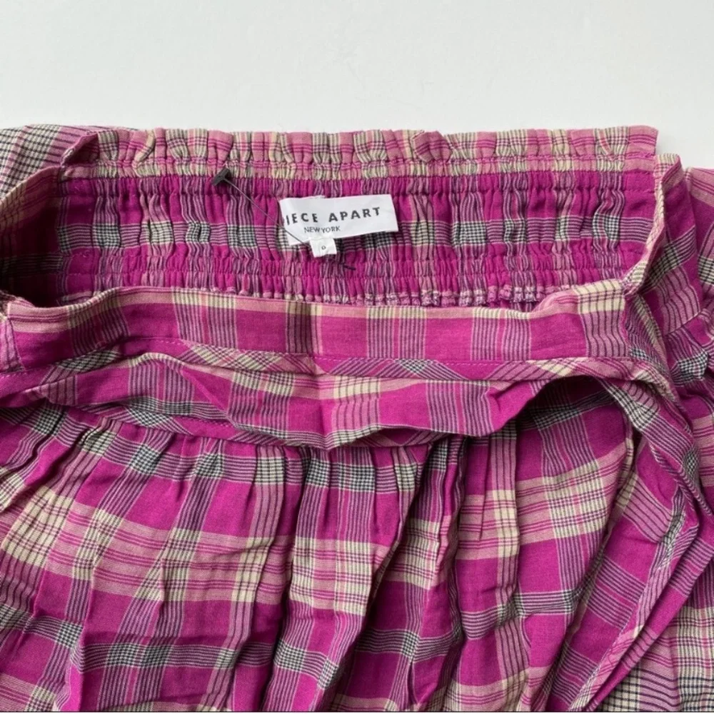 FULL SET Matching Set Apiece Apart Plaid Midi Skirt & Off the Shoulder Crop Top
